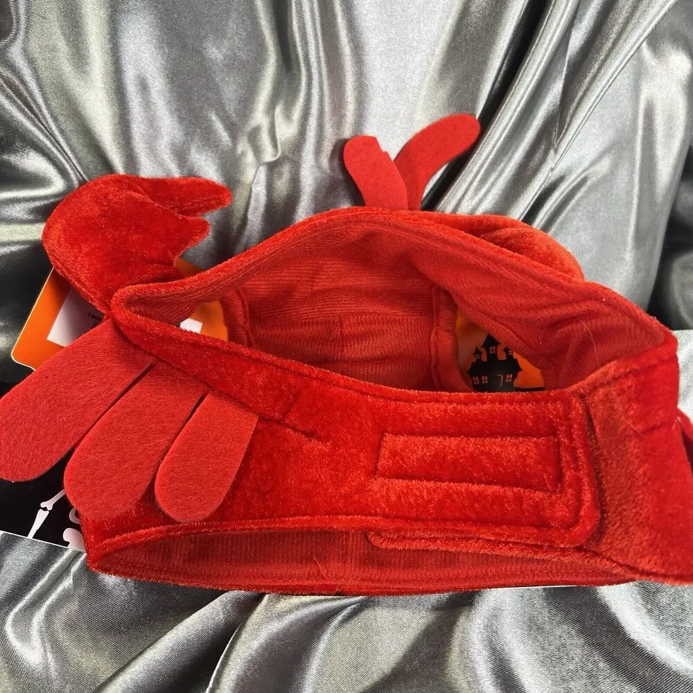Halloween Pet Costume Hat Dogs Red Lobster Crab Size M / L‎  Adjustable Cute NEW